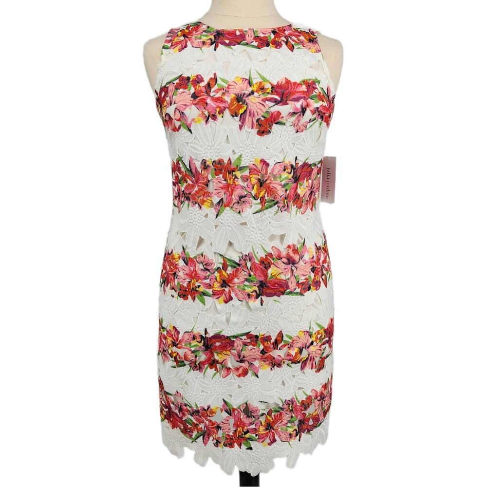 Julia Jordan Tropical Floral Lace Sheath Dress NWT